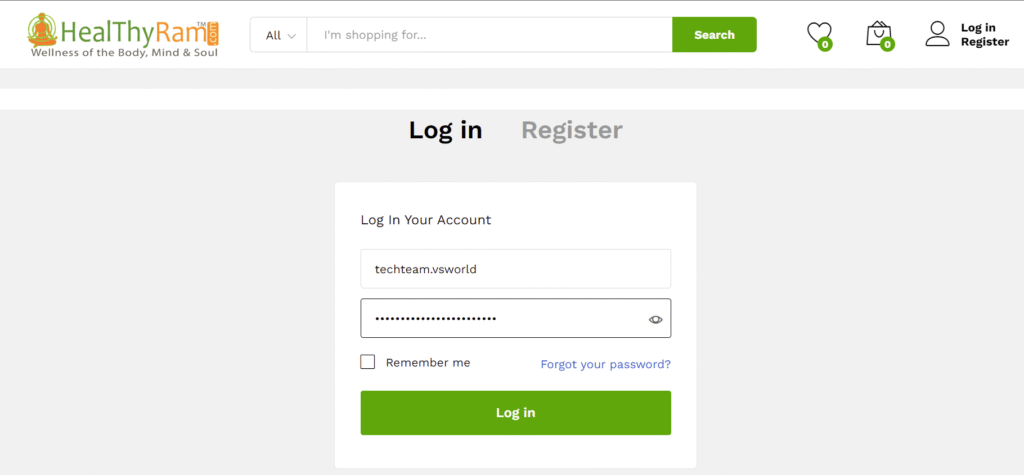 Login - Vendor Guide - HealThyRam