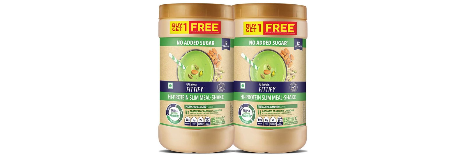 Saffola FITTIFY Hi-Protein Weight Loss Shake - Pistachio Almond