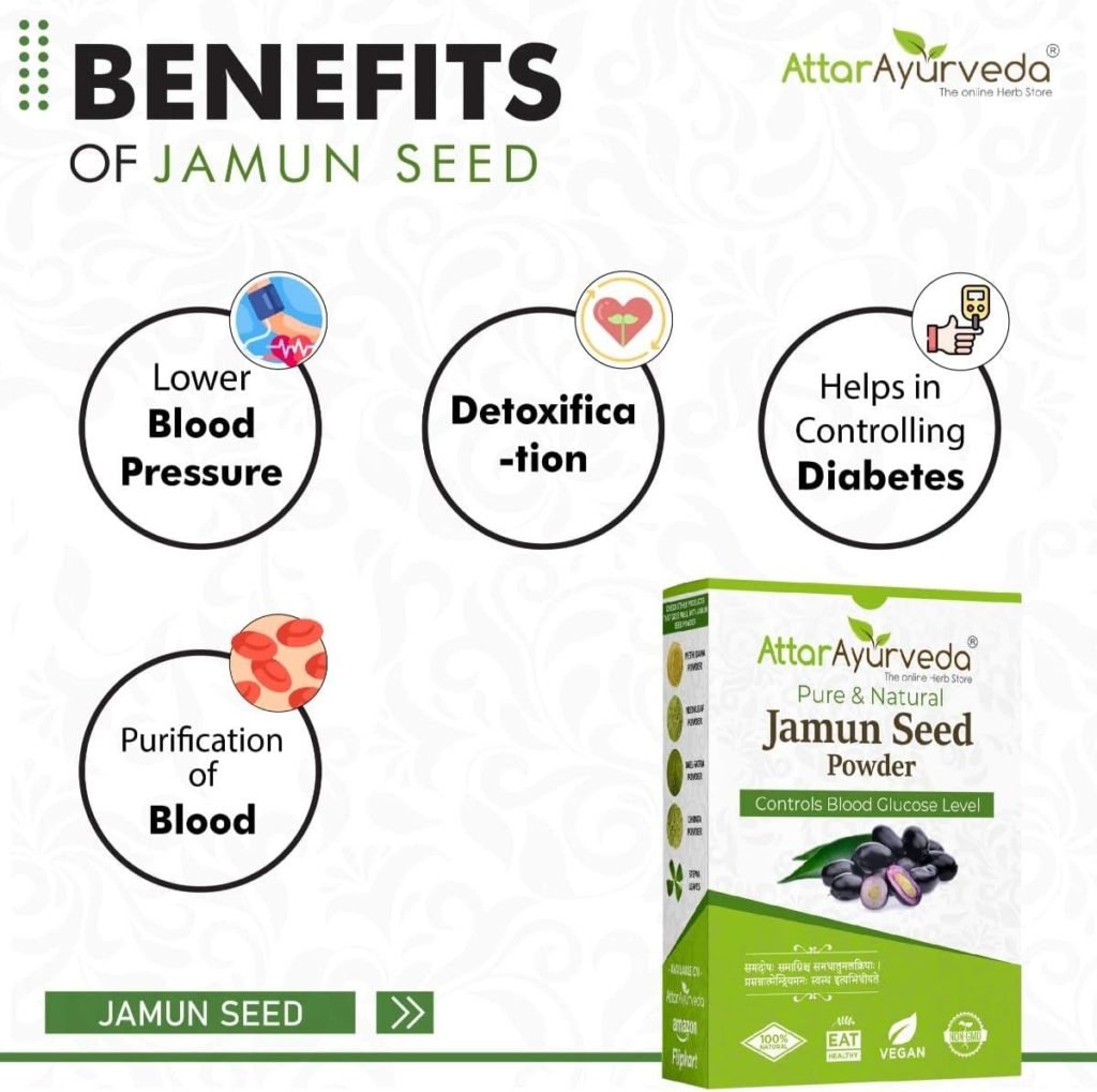 Attar Ayurveda Jamun Seed Powder for Diabetes - 250 g