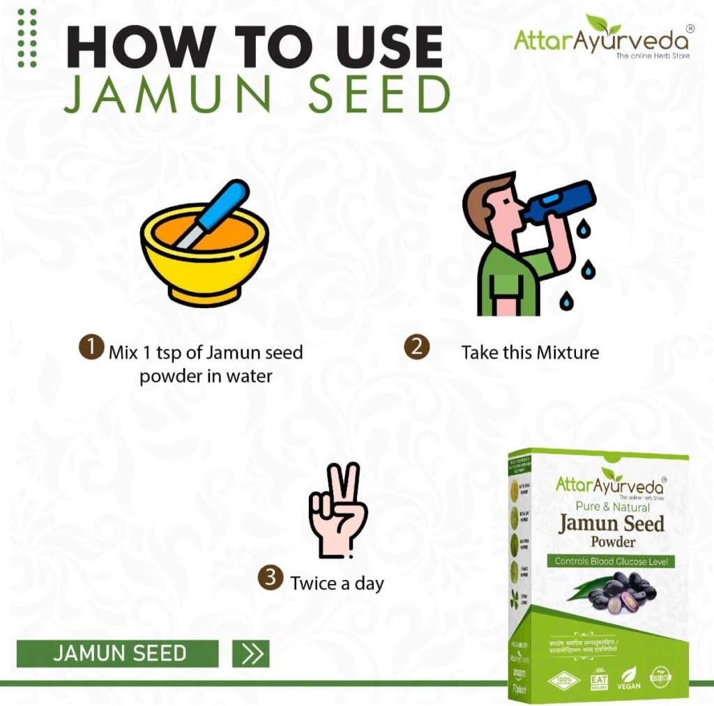 Attar Ayurveda Jamun Seed Powder for Diabetes - 250 g