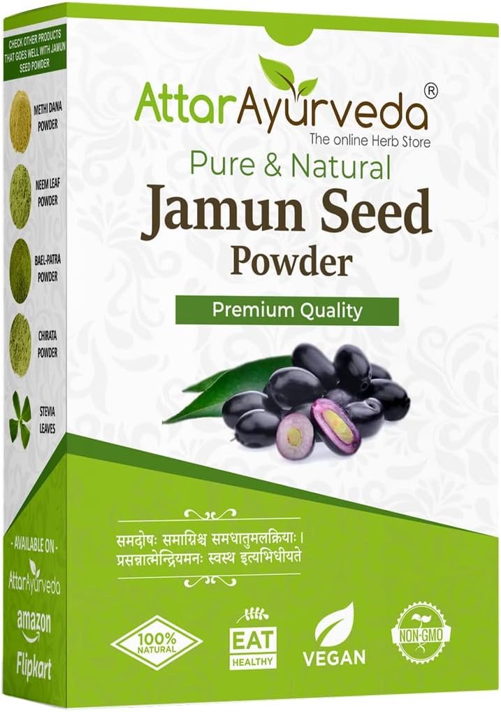Attar Ayurveda Jamun Seed Powder for Diabetes - 250 g