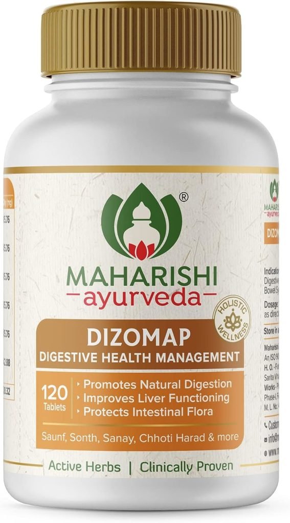 Digestion Tablets | Maharishi Ayurveda Dizomap I Benefits Of Saunf, Sonth, Sanay, Chhoti Harad Ayurvedic Herbs (120 Tablets (Pack of 1))
