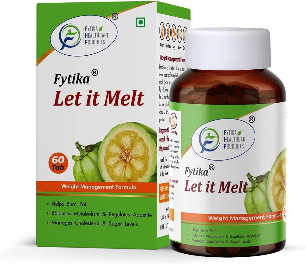 FYTIKA HEALTHCARE PRODUCTS Let it Melt Weight Management Tablets | Garcinia Cambogia, Green Coffee, Triphala |Formula for Men Women (60 Tabs)