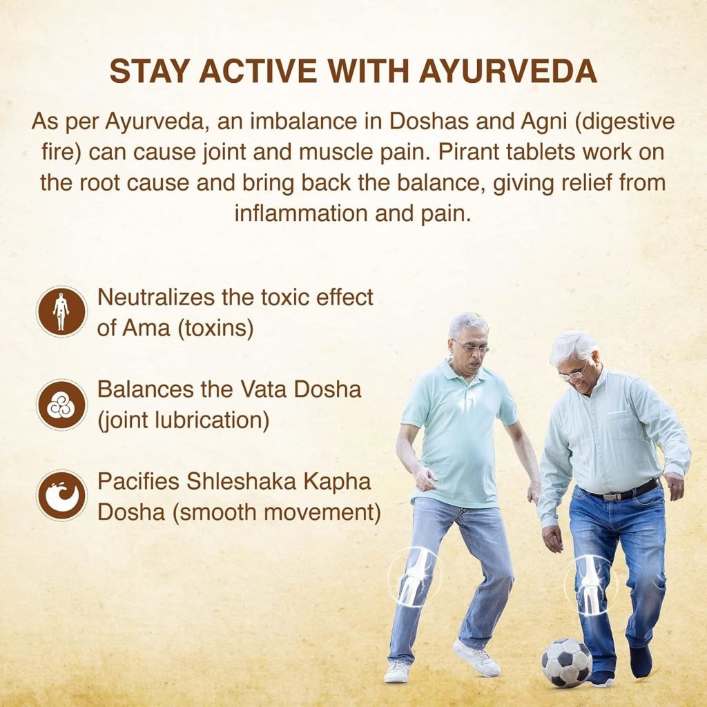 Joint Muscle Health | Maharishi Ayurveda Pirant Tablet | Reduces Inflammation and Morning Stiffness | For Artheritis,Osteoartheritis,Spondylytis morning Stiffness -60 Tablets