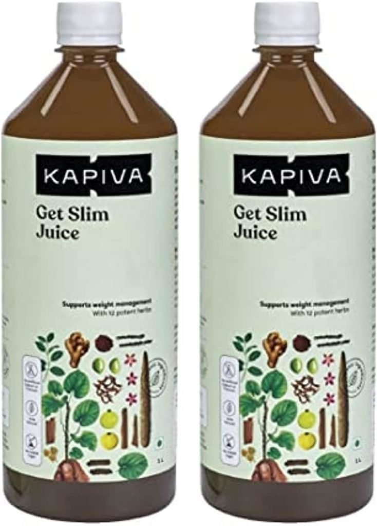 Kapiva Get Slim Juice (2L) | Healthy Weight Management Through 12 Ayurvedic Herbs | Aids Metabolism and Digestion - Super Saver Pack of 2