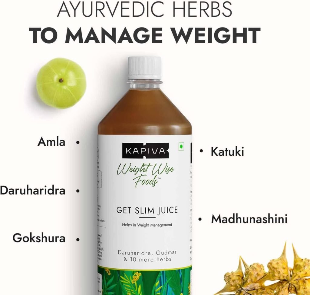 Kapiva Get Slim Juice | Healthy Weight Management Through 12 Ayurvedic Herbs | Aids Metabolism and Digestion (1L)
