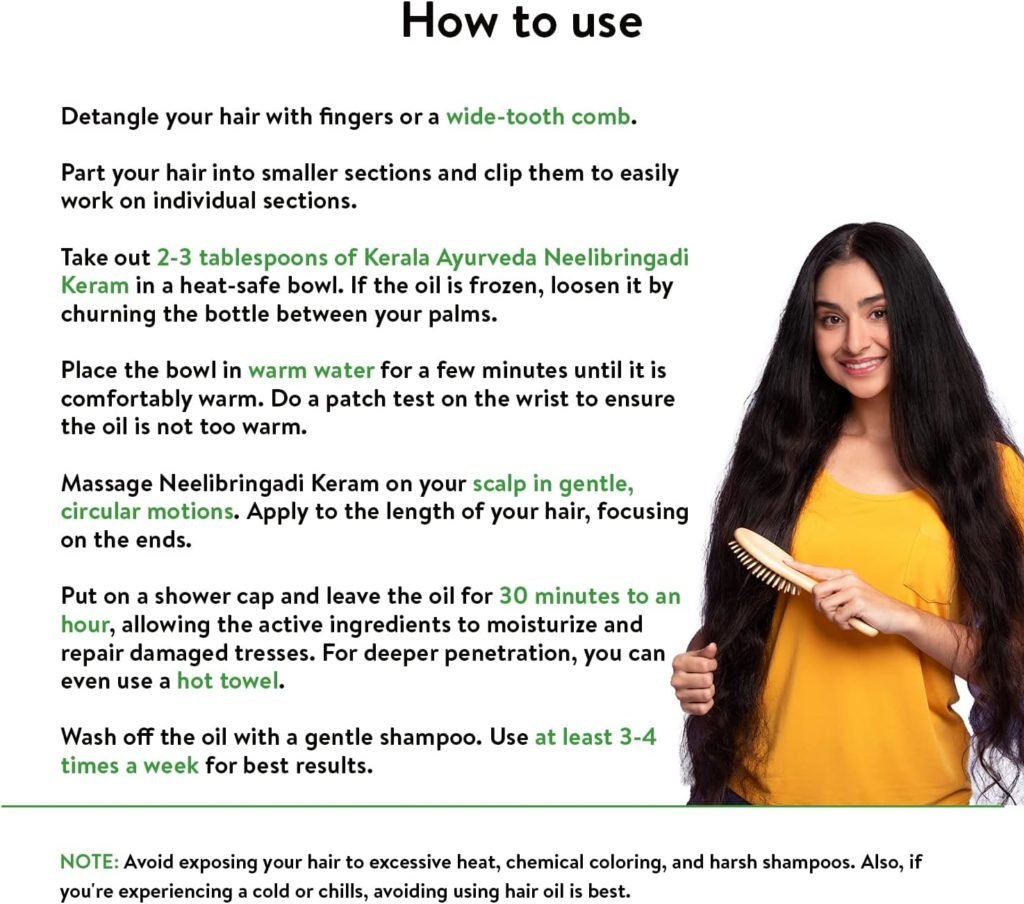 Kerala Ayurveda Neelibringadi Keram 200 ml | Daily Hair Oil | Delays Premature Greying, Reduces Dandruff and Strengthens Hair| With Bringaraj, Neeli, Karnasphota, and Amla | Coconut Oil Base |