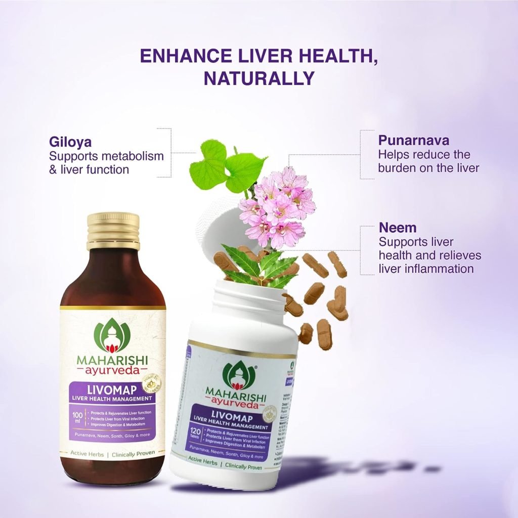 Liver Care and Liver Support Supplement tonic | Maharishi Ayurveda Livomap Syrup Protects and Rejuvenates the Liver Function | Clinically Tested | 200mL