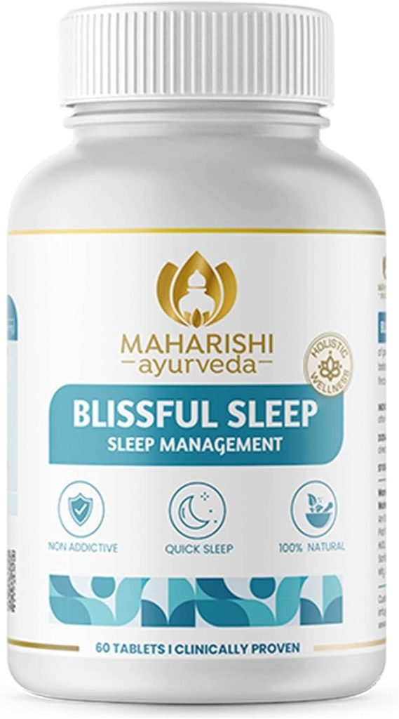 Maharishi Ayurveda Blissful Sleep |Helps Sleep Better |100% Natural Herbal | Non-Habit Forming Sleeping Pills Ashwagandha (60 Tablets x Pack of 1)