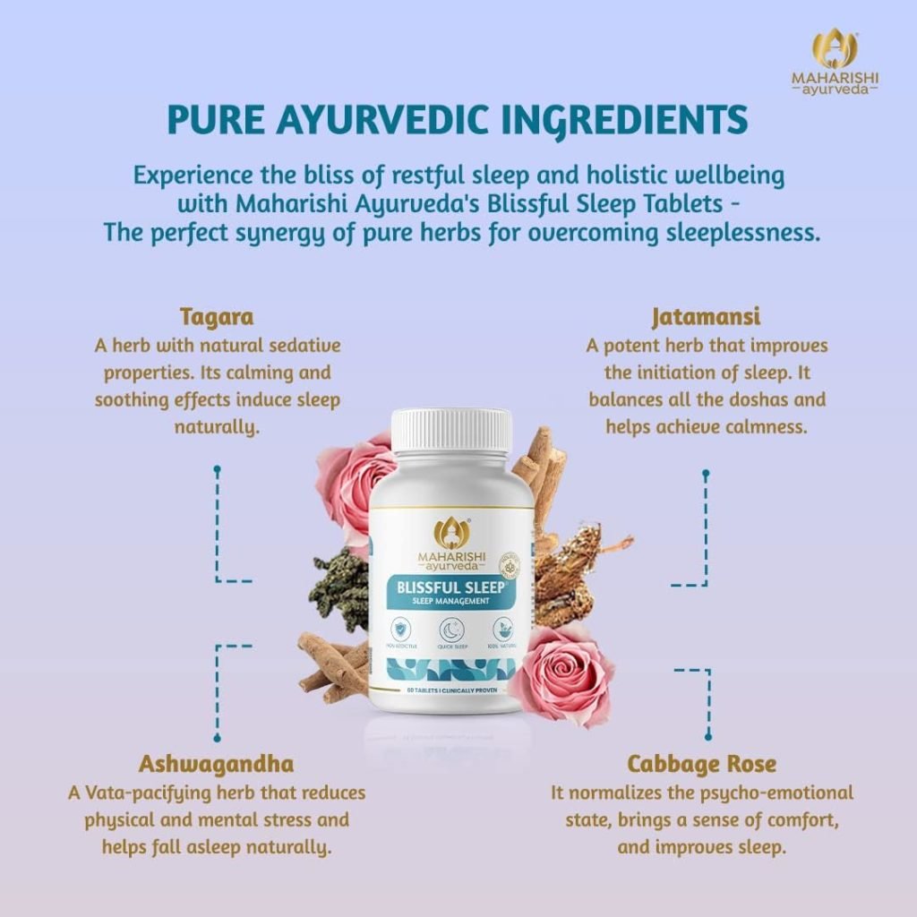 Maharishi Ayurveda Blissful Sleep |Helps Sleep Better |100% Natural Herbal | Non-Habit Forming Sleeping Pills Ashwagandha (60 Tablets x Pack of 1)