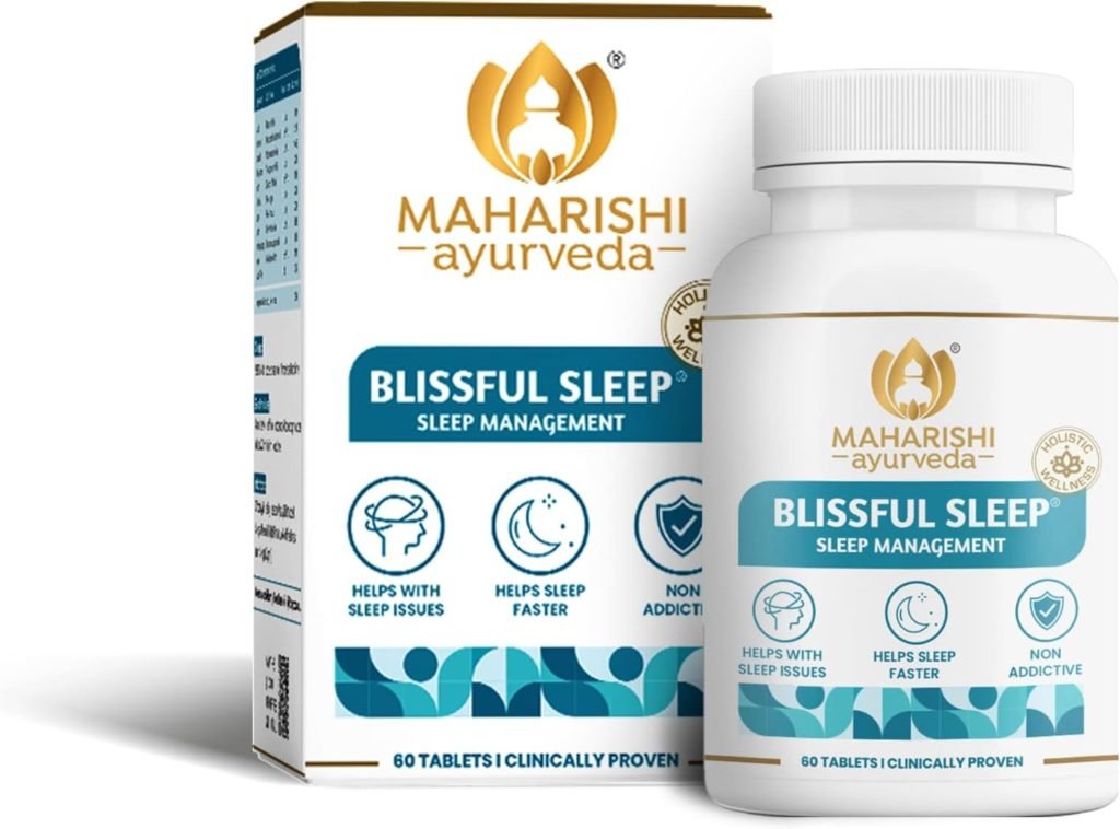 Maharishi Ayurveda Blissful Sleep |Helps Sleep Better |100% Natural Herbal | Non-Habit Forming Sleeping Pills Ashwagandha (60 Tablets x Pack of 1)