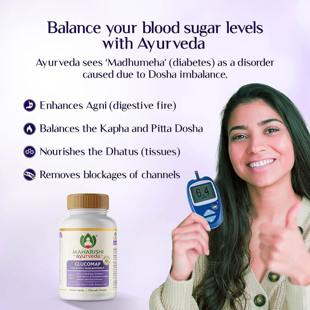 Maharishi Ayurveda Glucomap for Diabetes Management | Diabetes Care | Nutrition to Help Control Blood Sugar Levels| Natural Glucose Regulator | Improves Blood Sugar Metabolism | 60 Tablets (Pack of 2)