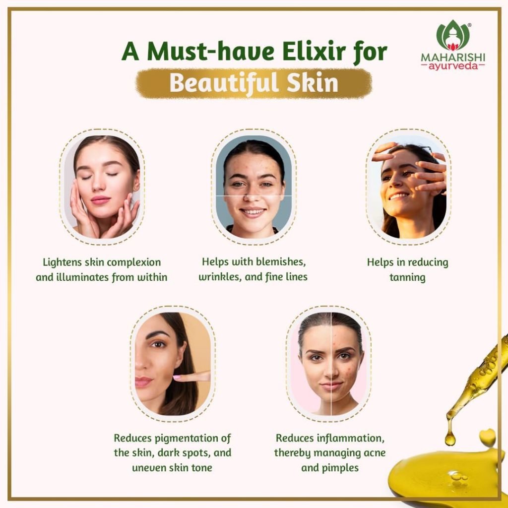 Maharishi Ayurveda Kumkumadi Tailam | Natural Glowing Skin with Ayurveda | Goodness of Kashmiri Saffron and Sandalwood | Reduces Fine Lines Wrinkles | Non-Sticky and Suitable for All Skin Types