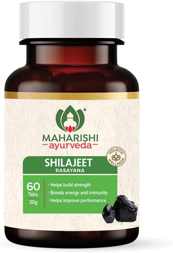 Maharishi Ayurveda Shilajeet Rasayana | Natural Pure Shilajit for Strength, Stamina Endurance | 60 Tablets Pack