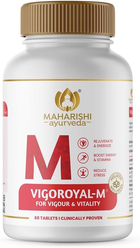 Shilajit Tablets | Ashwagandha Tablets | Maharishi Ayurveda Vigoroyal M - Infused with Shilajit Original | Natural Shilajeet - 60 tablets