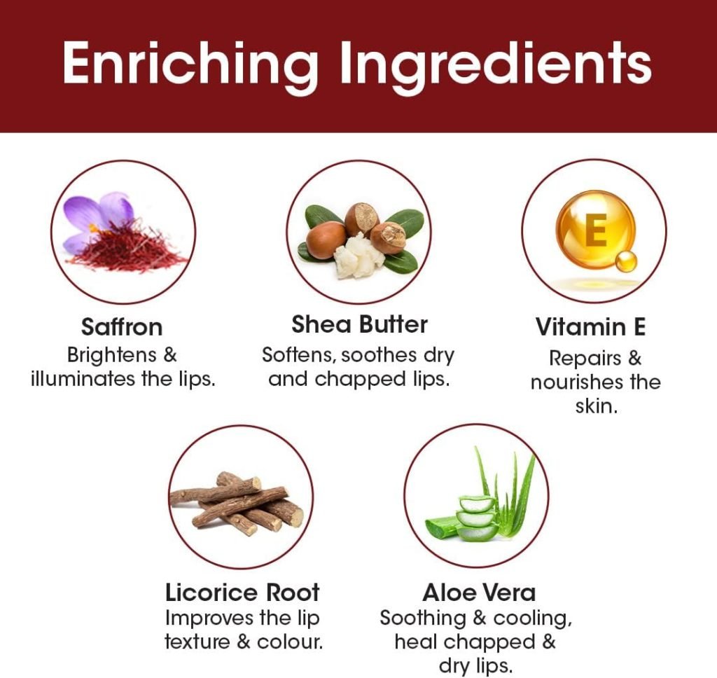 TAC - The Ayurveda Co. Kumkumadi Lip Serum for Dry, Dark Plump Lips with Saffron Vitamin E, Moisturize Hydrates Lips, for Women Men, 10ml