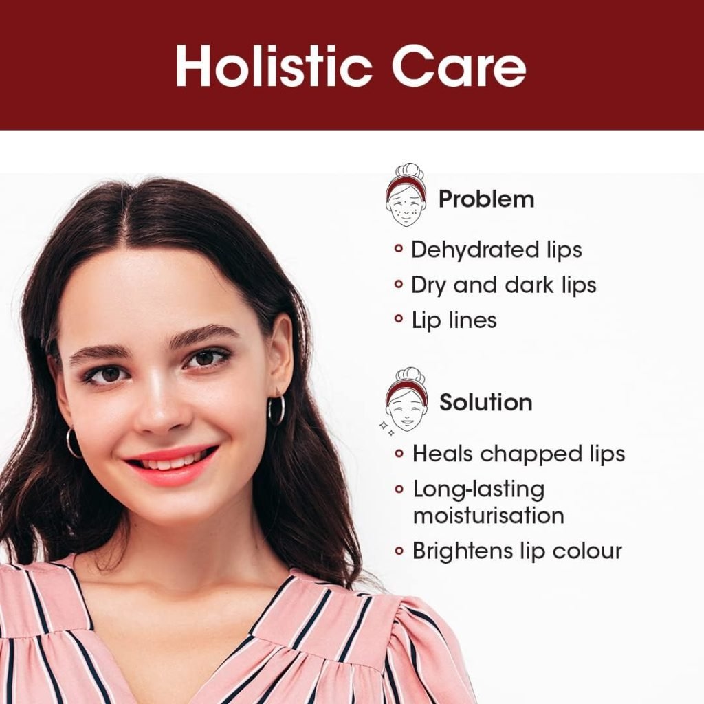 TAC - The Ayurveda Co. Kumkumadi Lip Serum for Dry, Dark Plump Lips with Saffron Vitamin E, Moisturize Hydrates Lips, for Women Men, 10ml