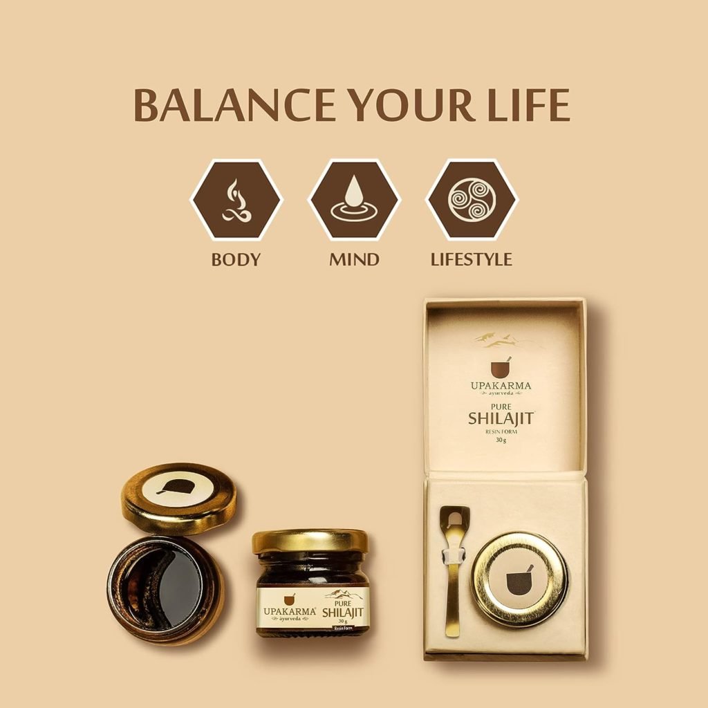 UPAKARMA Ayurveda 100% Ayurvedic, Original and Pure Shilajit/Shilajeet Resin Form to Boost Performance, Power, Stamina, Endurance, Strength and Overall Wellbeing For Men and Women - 30g - Pack of 1