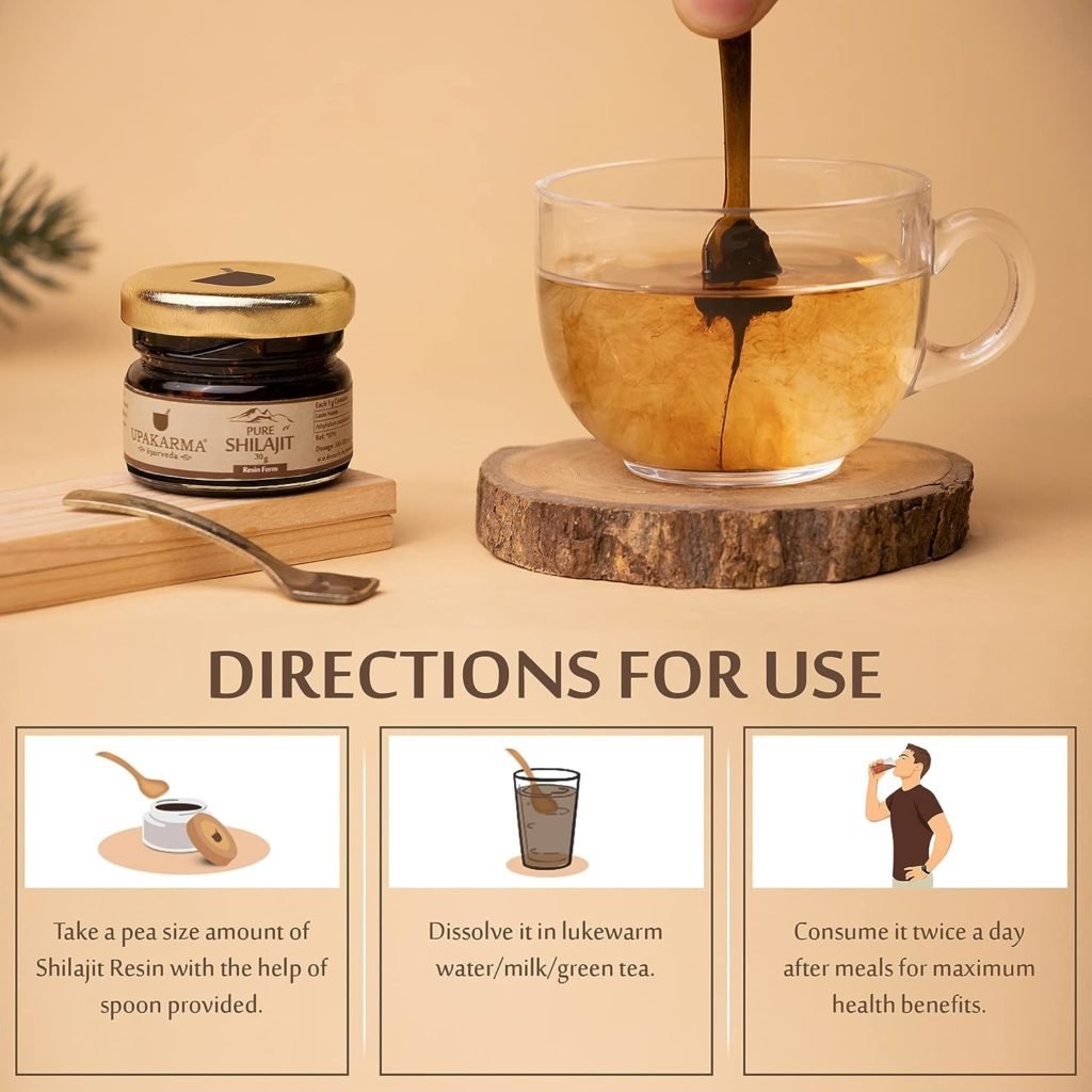 UPAKARMA Ayurveda 100% Ayurvedic, Original and Pure Shilajit/Shilajeet Resin Form to Boost Performance, Power, Stamina, Endurance, Strength and Overall Wellbeing For Men and Women - 30g - Pack of 1