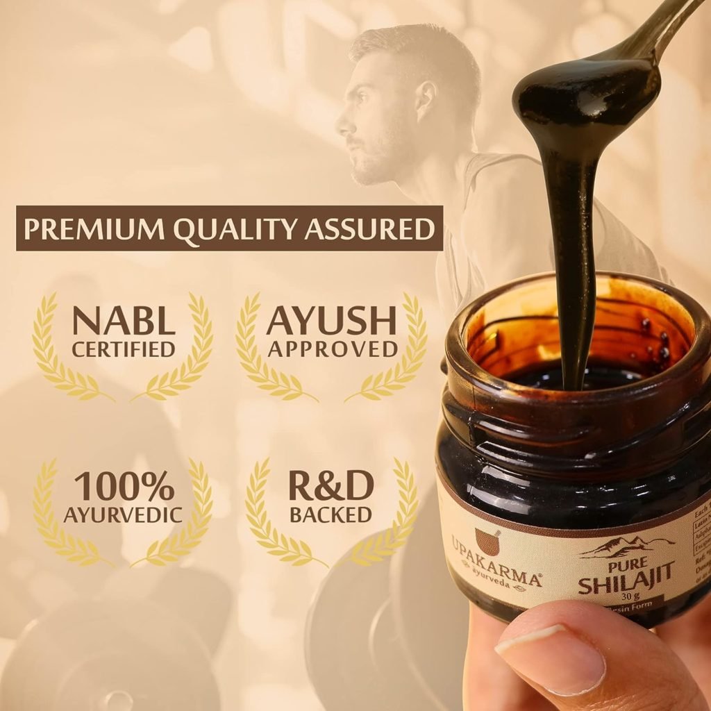 UPAKARMA Ayurveda 100% Ayurvedic, Original and Pure Shilajit/Shilajeet Resin Form to Boost Performance, Power, Stamina, Endurance, Strength and Overall Wellbeing For Men and Women - 30g - Pack of 1