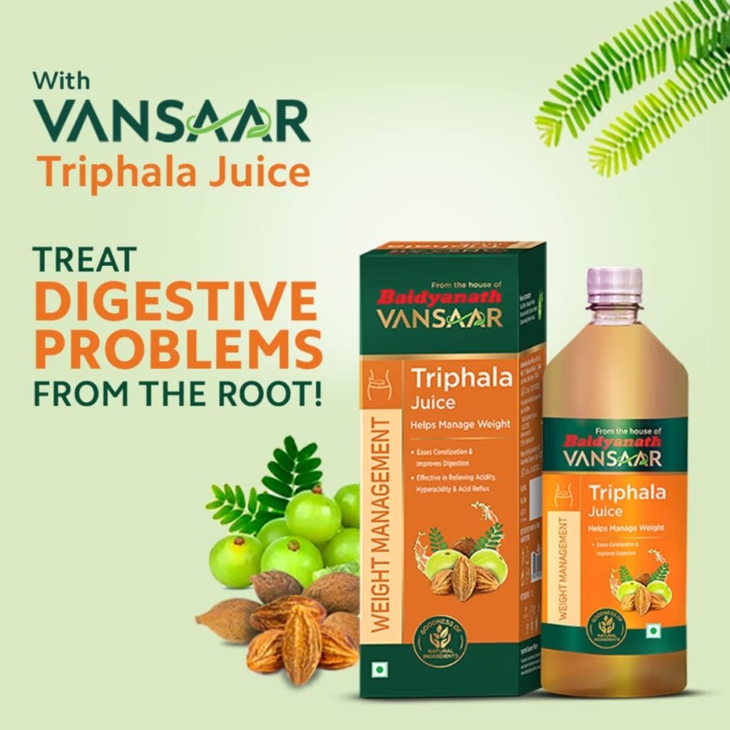 Vansaar Triphala Juice - 1L | All-in-one Digestive Care Solution | Long term constipation, digestive problem relief supplement | Improves Gut Health | 100 % Ayurvedic Formula