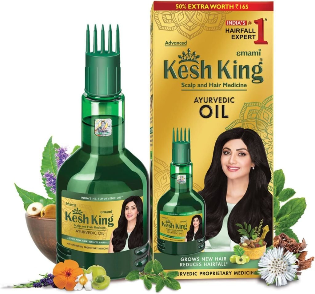 Kesh King Ayurvedic Anti Hairfall Hair Oil|Hair Growth Oil| Reduces hairfall |21 Natural Ingredients | Grows New Hair with Bhringraja, Amla and Brahmi - 300 ml