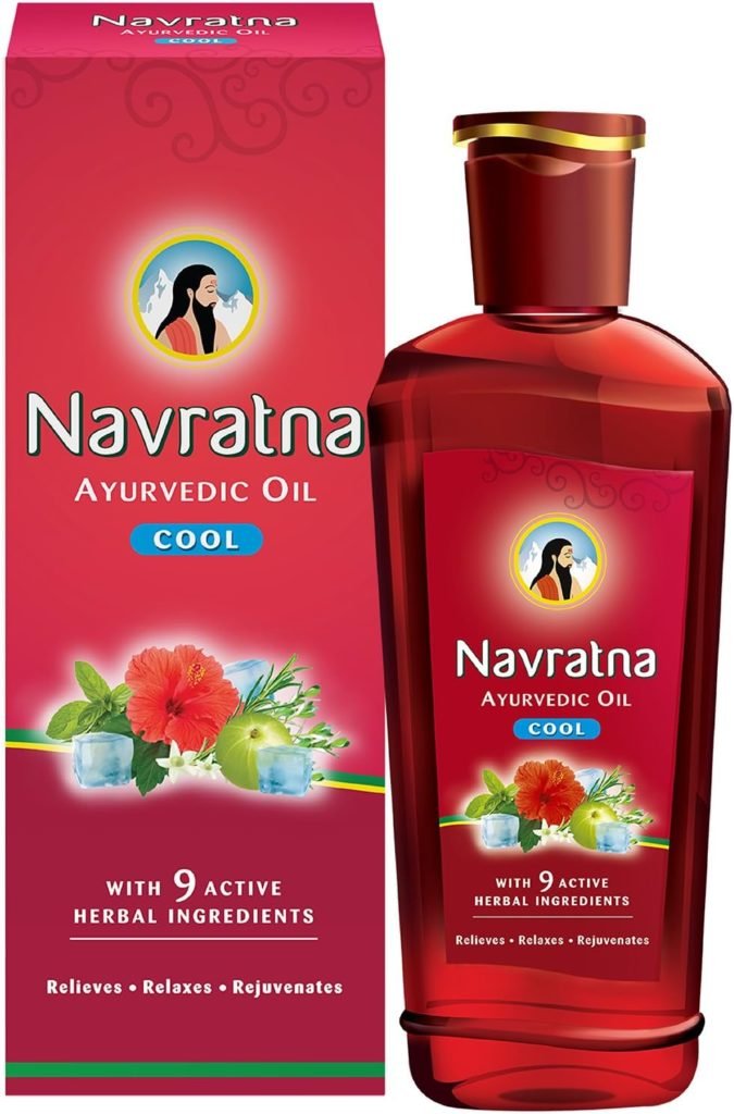 Navratna Ayurvedic Cool Oil | Unique combination of 9 Ayurvedic Herbs | Relieves Headache, Body ache, Tiredness, Sleeplessness Tension| Improves Scalp Health | Relaxing Rejuvenating cooling effect | 500ml