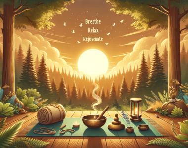 Ayurvedic Stress-Busting Tips - a tranquil forest clearing during sunset