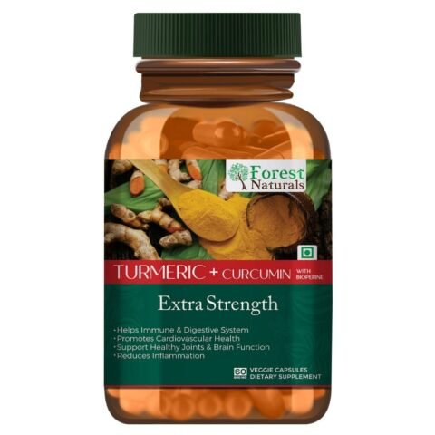 Forest Naturals Turmeric Curcumin | Bioperine | 60 Veg Capsules