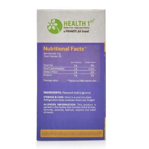 HEALTH 1st Flaxseed Hull Powder Lignans 150 Grams, Vaccum Sealed, 30 Sachets