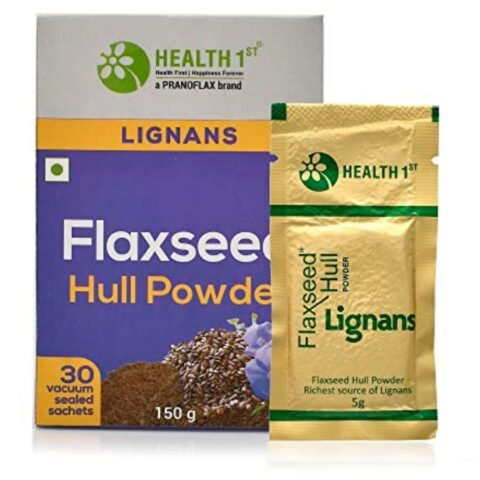 HEALTH 1st Flaxseed Hull Powder Lignans 150 Grams, Vaccum Sealed, 30 Sachets