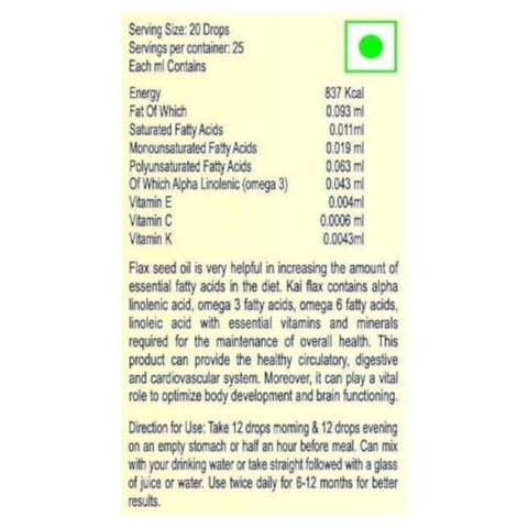 ORGANIC FLAX SEED DROPS – 50ML (GET 1 BOTTLE ORGANIC FLAX SEED 50ML DROPS FREE)