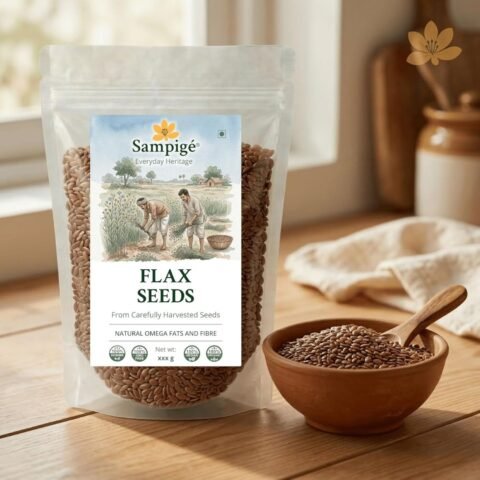 Sampige Flax Power: Unlocking the Health Benefits of Organic Flax Seeds|Nourish Naturally: Elevate Your Wellness with Organic Flax Seeds|Flax seed/Alsi/Avise Ginjalu 900 Grams