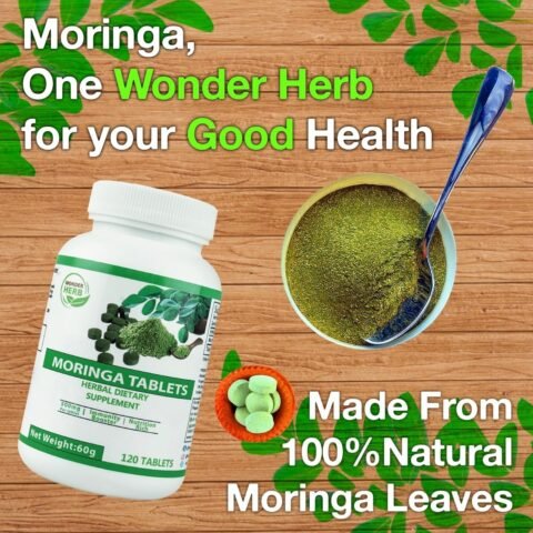 Wonder Herb Moringa Tablets Herbal Dietary Supplement for Weight Loss, Immunity Booster and Plant Based Protein | Natural & Organic Drumstick Leaves Powder 120 Tablets