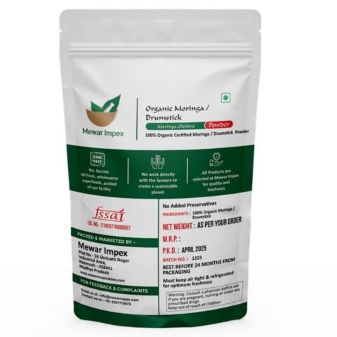 Mewar Impex Organic Moringa Powder – Moringa Oleifera – Organic Moringa For Immunity, Digestion & Energy | Drumstick