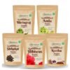 Amla Reetha Shikakai, Bhringraj and Hibiscus Powder for Hair (Pack of 5, 50g each, Total 250g Pack)