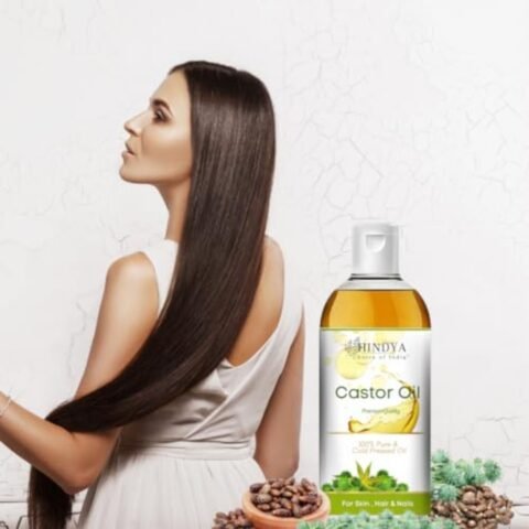 Hindya Ayurvedic Luxury Castor Oil Hair Oil 100% Natural Cold Pressed Oil No Mineral Oil & Silicones Skin Care, Moisturising Dry Skin, Nails, Eyelash-Virgin Grade