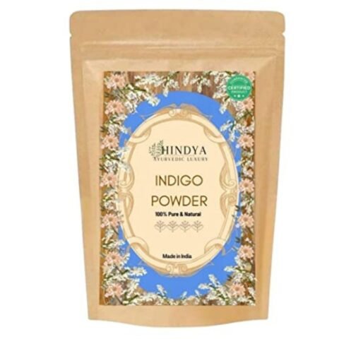 Hindya Ayurvedic Luxury Organic Indigo Powder For Hair Black, Triple-Sifted & Microfine Powder, Indigofera Tinctoria Powder For Natural Hair Coloring, 100G