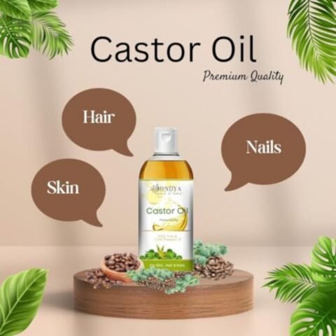 Hindya Castor Hair Oil | 100% Natural Pure And Organic Rosemary Essential For Hair Growth Cold Pressed Tea Tree Oil | | No Mineral Skin Care, Moisturising Dry Skin, Eyelash Lavender Essential OiL