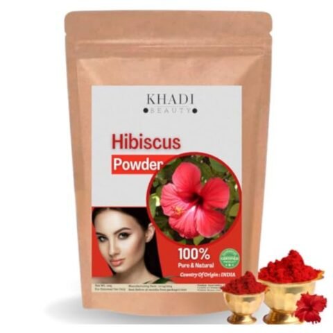 Khadi Beauty Hibiscus Flower Powder for Hair Conditioning, 100g, Pure Natural Herbal Supplement for Skin, Nails, Acne Scars, Eczema, Athlete’s Foot, Weight Loss