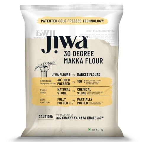 JIWA healthy by nature Cold Pressed Organic Makka Corn Flour/Atta| Makke Ka Atta | Soft Fluffy Rotis | Loaded With Antioxidants | Chakki Ground | 100% Natural & Gluten Free | 1 Kg
