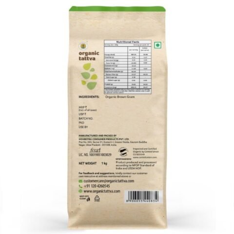 Organic Tattva, Organic Kala Chana 1 KG | Black Chana(Black Chickpea) |Rich in Protein | Naturally Gluten Free, Organic and Unpolished | Pesticide and Chemical Free | Pack of 1