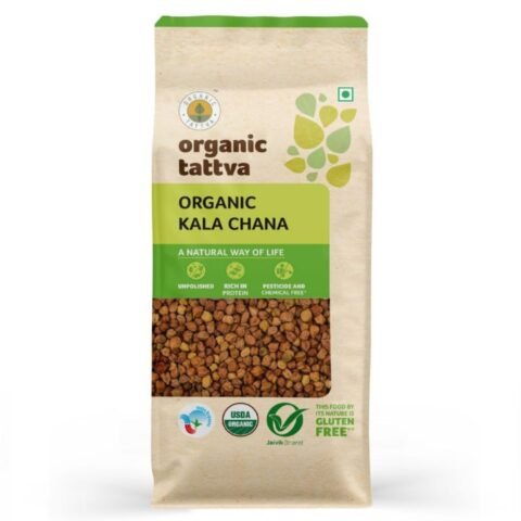 Organic Tattva, Organic Kala Chana 1 KG | Black Chana(Black Chickpea) |Rich in Protein | Naturally Gluten Free, Organic and Unpolished | Pesticide and Chemical Free | Pack of 1
