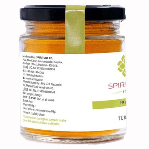 Spiritude Organic Turmeric & Tea Masala Combo – Turmeric Powder (150g) + Tea Masala Powder (100g) – Homemade, Organic, Immunity Boosting Combo of 2