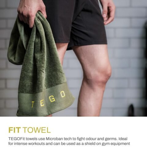 TEGO Cotton Performance Sports Towel (16 x 30 Inches) – Gym, Work Out, Fitness Towel