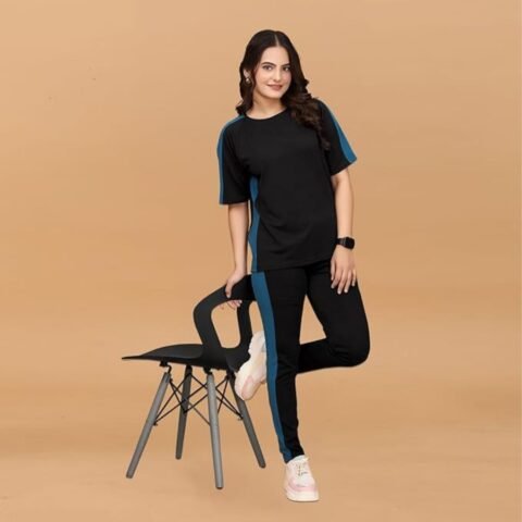 ALISBA Women’s Active Wear Track Suit Set – Sportswear Top & Bottom Set for Women Western for Fitness & Workout Tshirt for Women Gym pants for women workout combo Track Suit, Yoga, Running (Pack of 2)