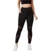 BLINKIN Women’s Stretch Fit Mid Rise Stretchable Gym Pants & Tights Workout with Mesh Insert & Side Pockets (2670)