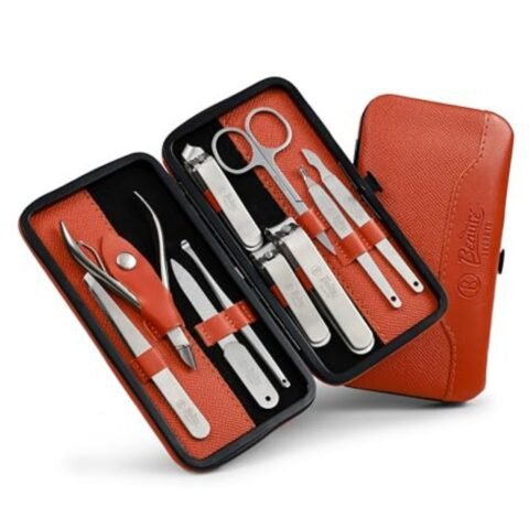 Beauté Secrets Professional Manicure Set 15 pcs,Stainless Steel Nail Clippers Scissors Cuticle Nipper Pedicure Tools Kit – Portable Travel Grooming Kit for Men and Women with Luxurious Case Blue