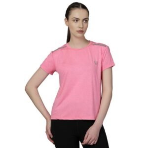 CHKOKKO Women's Polyester Regular Fit Round Neck Gym Sports T-Shirts