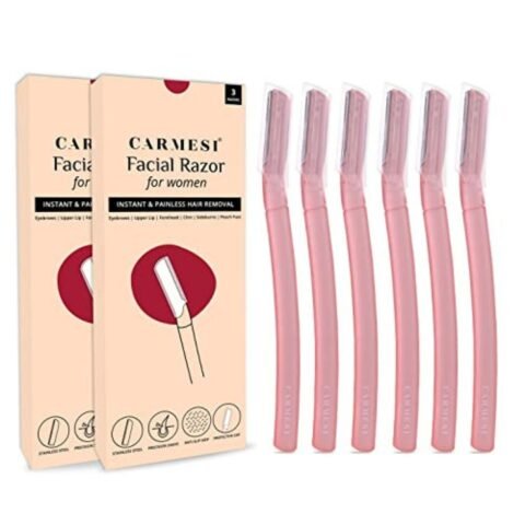 Carmesi Reusable Face Razor for Women Facial HairInstant & Painless Hair Removal | For Eyebrows, Upper Lip, Forehead, Peach Fuzz, Chin and Sideburns | Dermaplaning Tool